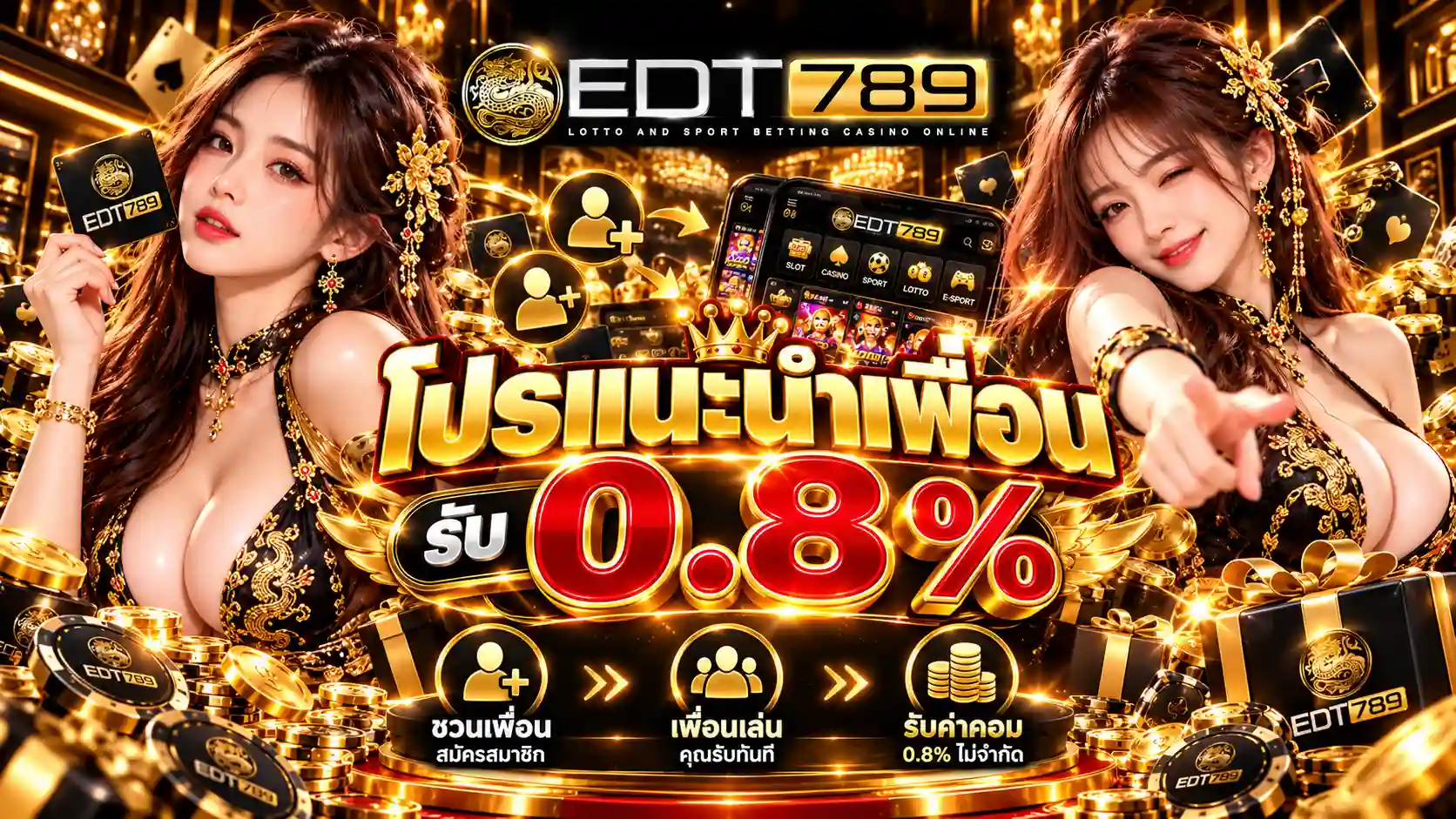 โปรแนะนำเพื่อนรับ 0.8%-edt789